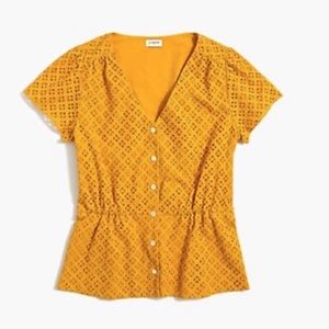 (16) J Crew Eyelet Marigold Blouse